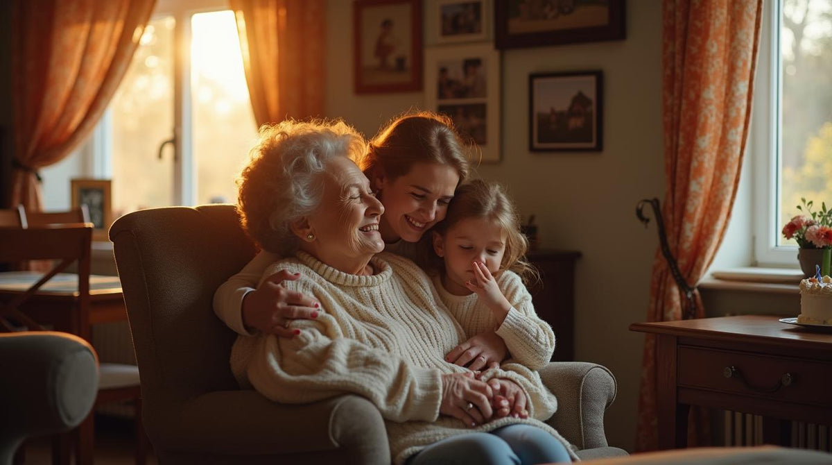 Babka 80 rokov so 4 generáciami rodiny počúva personalizovanú pieseň, slzy dojatia
